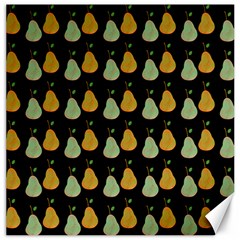 Pears Black Canvas 12  X 12  by snowwhitegirl