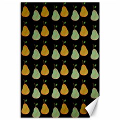 Pears Black Canvas 12  X 18  by snowwhitegirl