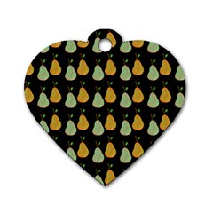 Pears Black Dog Tag Heart (two Sides) by snowwhitegirl