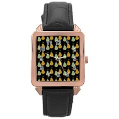 Pears Black Rose Gold Leather Watch  by snowwhitegirl