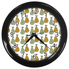 Pears White Wall Clock (black) by snowwhitegirl