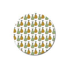 Pears White Magnet 3  (round) by snowwhitegirl