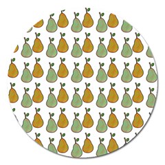 Pears White Magnet 5  (round) by snowwhitegirl