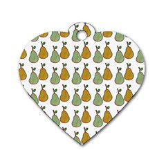 Pears White Dog Tag Heart (one Side) by snowwhitegirl