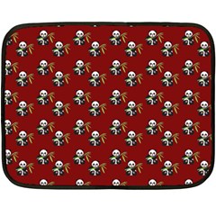 Panda With Bamboo Red Fleece Blanket (mini) by snowwhitegirl