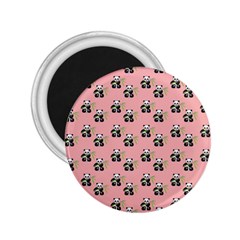 Panda With Bamboo Pink 2 25  Magnets by snowwhitegirl