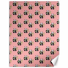 Panda With Bamboo Pink Canvas 36  X 48  by snowwhitegirl