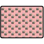 Panda With Bamboo Pink Fleece Blanket (Large)  80 x60  Blanket Front