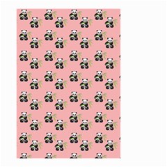 Panda With Bamboo Pink Small Garden Flag (two Sides) by snowwhitegirl