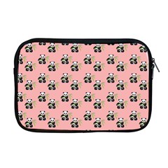 Panda With Bamboo Pink Apple Macbook Pro 17  Zipper Case by snowwhitegirl