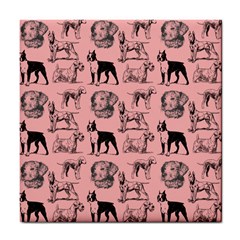 Dog Pattern Pink Tile Coasters by snowwhitegirl