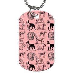 Dog Pattern Pink Dog Tag (two Sides) by snowwhitegirl