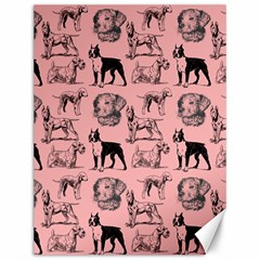 Dog Pattern Pink Canvas 12  X 16  by snowwhitegirl