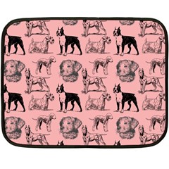 Dog Pattern Pink Fleece Blanket (mini) by snowwhitegirl