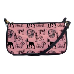 Dog Pattern Pink Shoulder Clutch Bag by snowwhitegirl