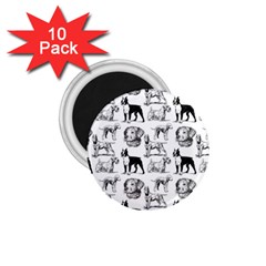 Dog Pattern White 1 75  Magnets (10 Pack)  by snowwhitegirl