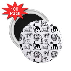 Dog Pattern White 2 25  Magnets (100 Pack)  by snowwhitegirl