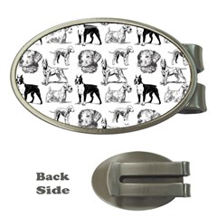 Dog Pattern White Money Clips (oval) 