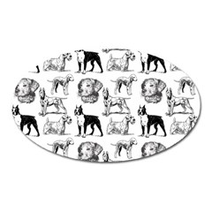 Dog Pattern White Oval Magnet by snowwhitegirl