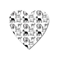 Dog Pattern White Heart Magnet by snowwhitegirl