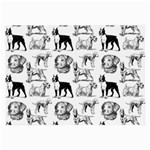 Dog Pattern White Large Glasses Cloth Front