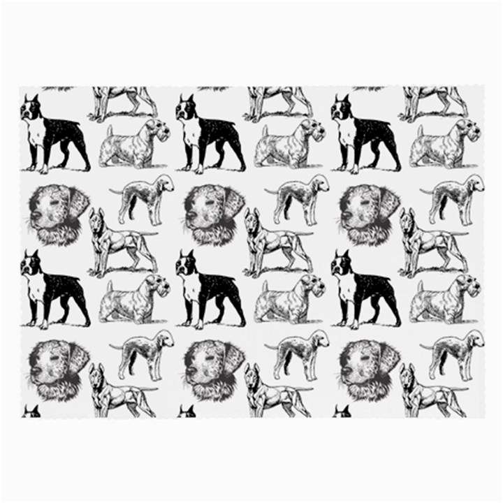 Dog Pattern White Large Glasses Cloth