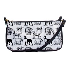 Dog Pattern White Shoulder Clutch Bag by snowwhitegirl