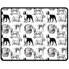 Dog Pattern White Fleece Blanket (medium)  by snowwhitegirl