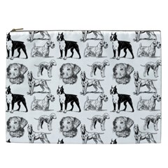 Dog Pattern White Cosmetic Bag (xxl) by snowwhitegirl