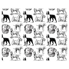 Dog Pattern White Double Sided Flano Blanket (medium)  by snowwhitegirl