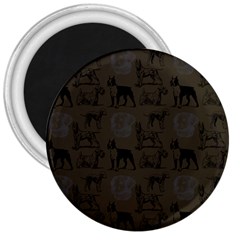 Dog Pattern Brown 3  Magnets by snowwhitegirl