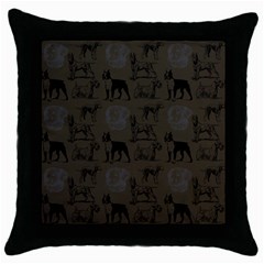 Dog Pattern Brown Throw Pillow Case (black) by snowwhitegirl