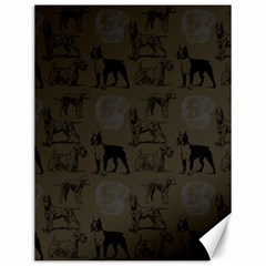 Dog Pattern Brown Canvas 12  X 16  by snowwhitegirl