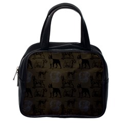 Dog Pattern Brown Classic Handbag (one Side) by snowwhitegirl