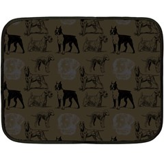 Dog Pattern Brown Double Sided Fleece Blanket (mini)  by snowwhitegirl