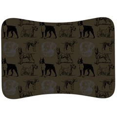 Dog Pattern Brown Velour Seat Head Rest Cushion