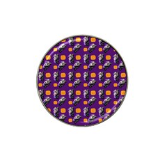 Halloween Skeleton Pumpkin Pattern Purple Hat Clip Ball Marker by snowwhitegirl