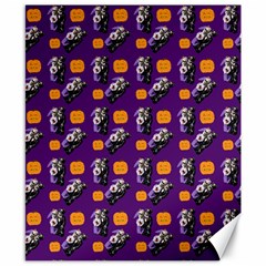 Halloween Skeleton Pumpkin Pattern Purple Canvas 8  X 10  by snowwhitegirl