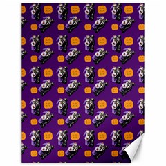 Halloween Skeleton Pumpkin Pattern Purple Canvas 12  X 16  by snowwhitegirl