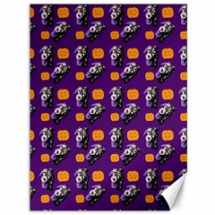 Halloween Skeleton Pumpkin Pattern Purple Canvas 36  X 48  by snowwhitegirl