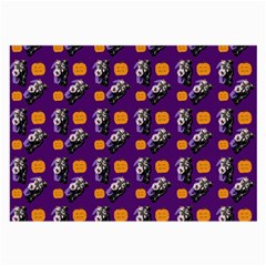 Halloween Skeleton Pumpkin Pattern Purple Large Glasses Cloth by snowwhitegirl