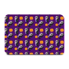 Halloween Skeleton Pumpkin Pattern Purple Plate Mats by snowwhitegirl