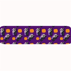 Halloween Skeleton Pumpkin Pattern Purple Large Bar Mats by snowwhitegirl