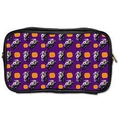 Halloween Skeleton Pumpkin Pattern Purple Toiletries Bag (one Side)