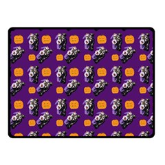 Halloween Skeleton Pumpkin Pattern Purple Fleece Blanket (small) by snowwhitegirl