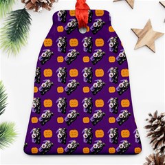 Halloween Skeleton Pumpkin Pattern Purple Ornament (bell) by snowwhitegirl