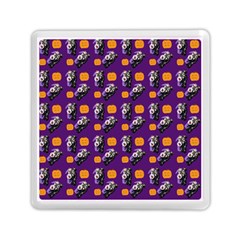 Halloween Skeleton Pumpkin Pattern Purple Memory Card Reader (square) by snowwhitegirl