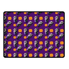 Halloween Skeleton Pumpkin Pattern Purple Double Sided Fleece Blanket (small)  by snowwhitegirl