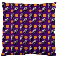 Halloween Skeleton Pumpkin Pattern Purple Standard Flano Cushion Case (one Side) by snowwhitegirl