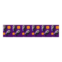 Halloween Skeleton Pumpkin Pattern Purple Velvet Scrunchie by snowwhitegirl